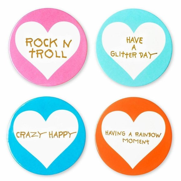 Betsey Johnson xox Trolls Set of 4 Coasters
